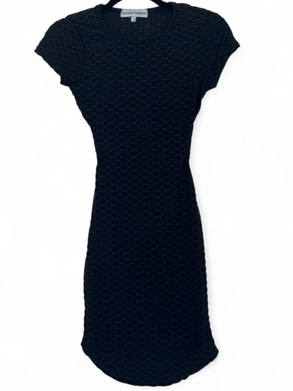 Almost Famous Black Textured Mini Dress